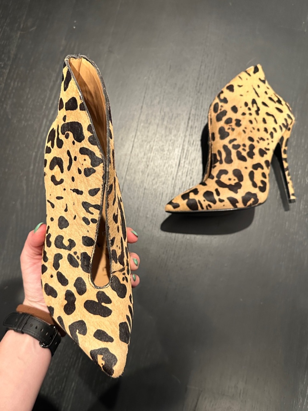 Steve Madden Leopard Heeled Booties - Picture 5 of 6